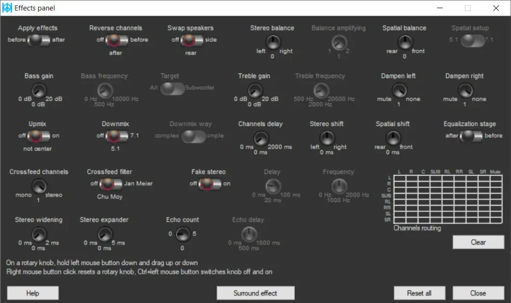 Peace GUI full interface with sliders, preamp, preset bar, and response graph labelled